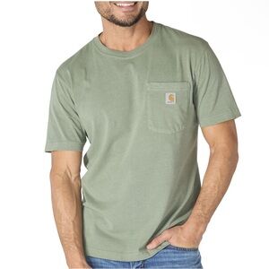 Carhartt Relaxed Fit Midweight Short-Sleeve Garment Dyed Green Pocket T-Shirt